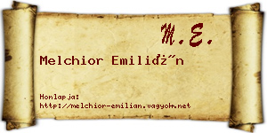 Melchior Emilián névjegykártya